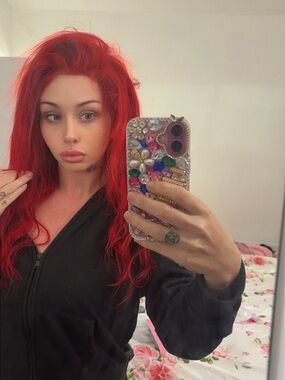 Red human hair wig